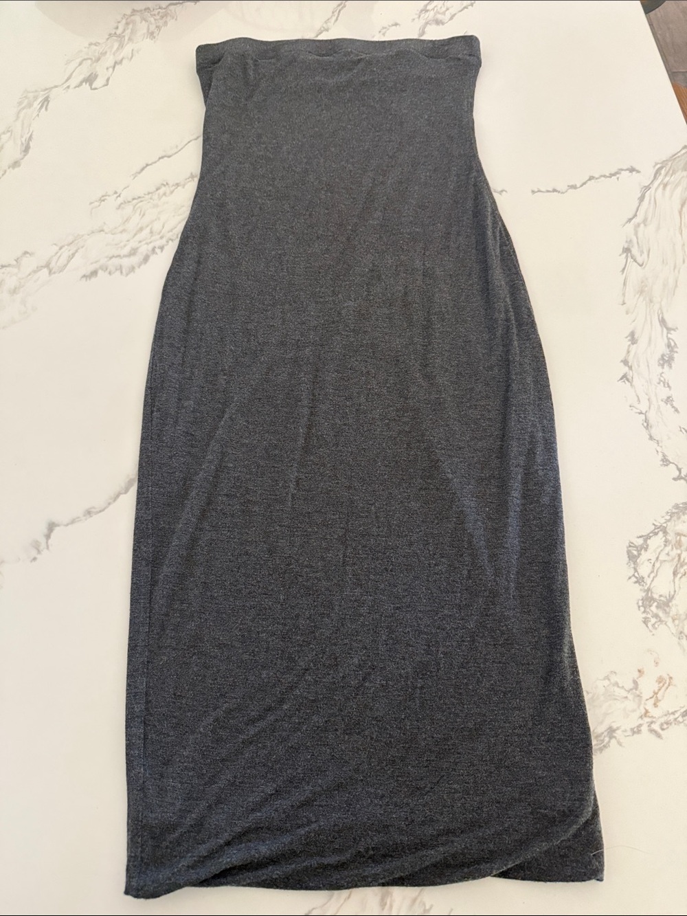 DNA couture Charcoal Grey Strapless Midi Dress